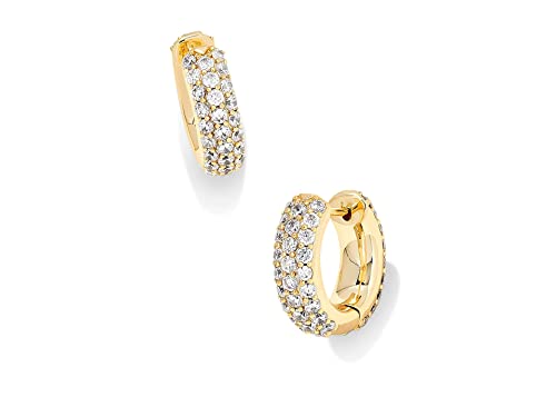Kendra Scott Mikki Pave Huggie Earrings in 14k Gold-Plated Brass, Fashion Jewelry For Women - Image 2