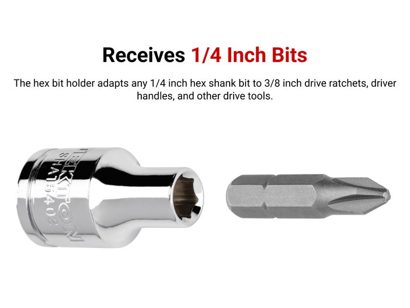 TEKTON 3/8 Inch Drive x 1/4 Inch Magnetic Hex Bit Holder Socket | SHA15402 - Image 5