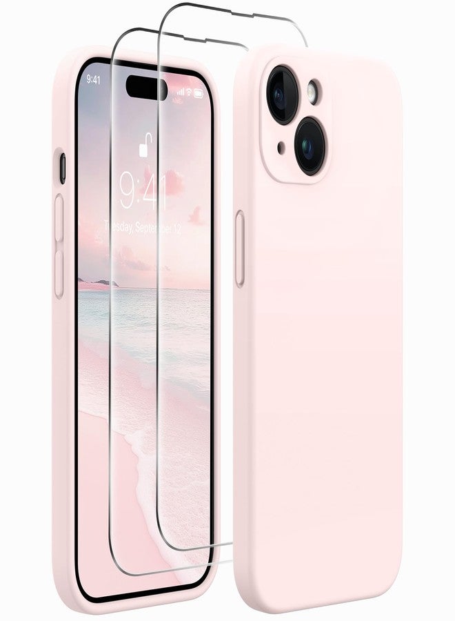 AOTESIER Magnetic for iPhone 14 Case, Upgraded [Camera Protection] [Compatible with MagSafe] Food Grade Silicone Phone Case with [2 Screen Protectors], 6.1 inch, Chalk Pink - Image 1