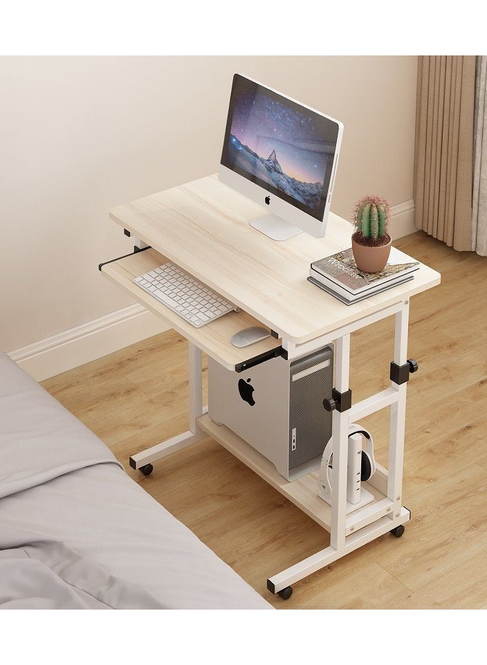 طاولة مكتب قابلة للتعديل مع عجلات طاولة لاب توب متحركة طاولة فوق السرير ارتفاع صينية مكتب منزلي لجهاز الكمبيوتر بجانب السرير أو الأريكة - Image 2