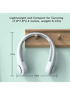 LIMOS Portable Neck Fan, Hands-Free Bladeless Fan, 4000 mAh Battery Operated Wearable Personal Fan, Leafless, Rechargeable, Headphone Design, USB Powered Desk Fan,3 Speeds(White)  - Image 5