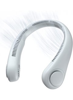 LIMOS Portable Neck Fan, Hands-Free Bladeless Fan, 4000 mAh Battery Operated Wearable Personal Fan, Leafless, Rechargeable, Headphone Design, USB Powered Desk Fan,3 Speeds(White)  - Image 1
