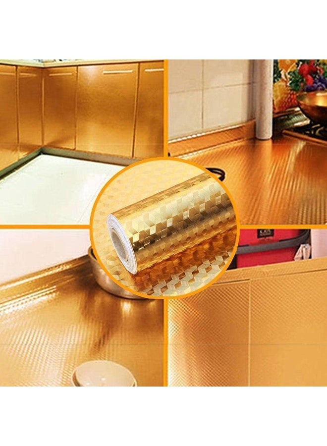 PAMEER Kitchen Backsplash Wallpaper Stickers Self Adhesive Aluminum Foil Stickers Oil Waterproof Heat Resistant Stove shelve Sticker Size 60 x 200 cm - Image 4