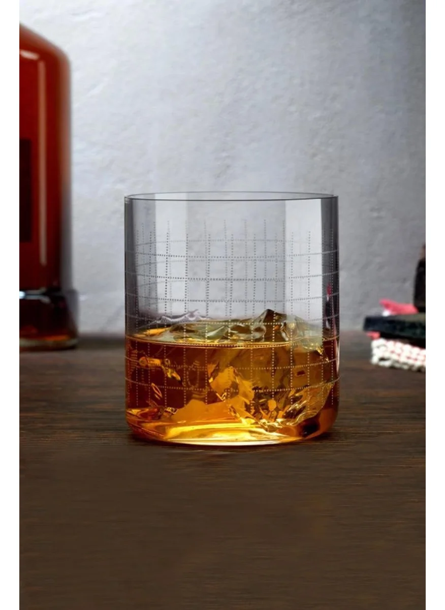 Paşabahçe Nude Glass Finesse Grid 4-Piece Dof Whiskey Glass Set 390CC D 4 Hk