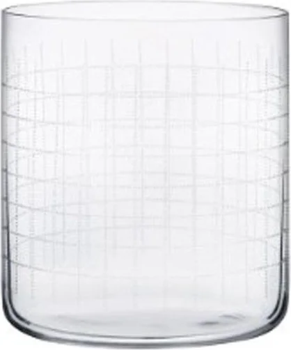 Paşabahçe Nude Glass Finesse Grid 4-Piece Dof Whiskey Glass Set 390CC D 4 Hk