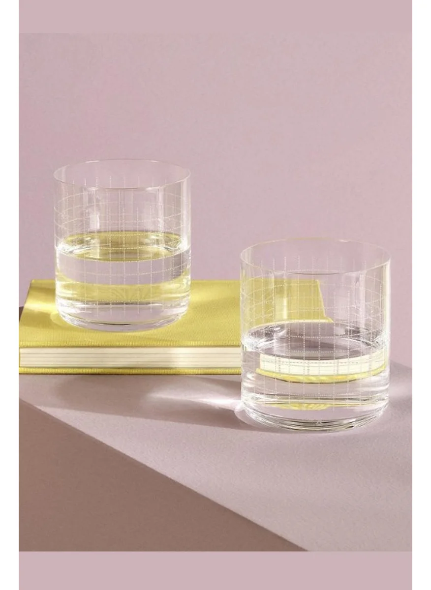 Paşabahçe Nude Glass Finesse Grid 4-Piece Dof Whiskey Glass Set 390CC D 4 Hk
