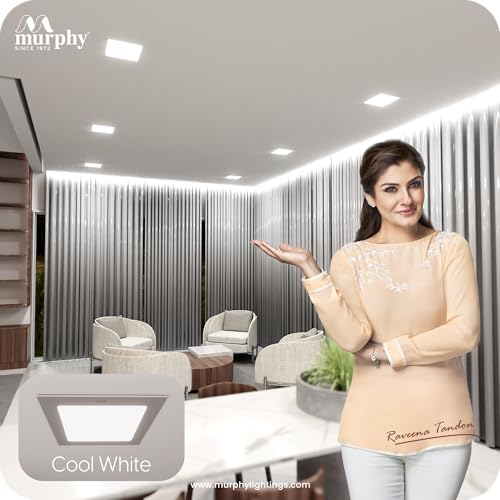 Murphy Aluminium 12-Watts Slim Square Led Panel Ceiling Light (Cool White) - Pack Of 2 - Image 5