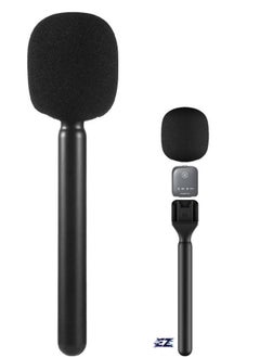 Microphone Handheld Adapter Wireless Interview Lavalier Mic Adapter for DJI Mic 1/2, Rode Wireless GO II, Hollyland Lark, Synco G1 – Microphone Grip with Wind Protection for Osmo Pocket – Ideal for Professional Audio Recording & Interviews