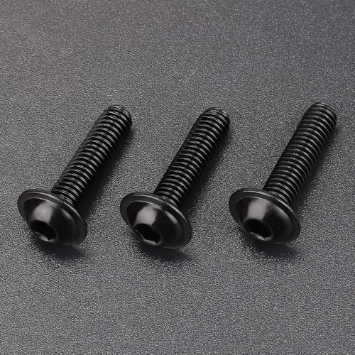 RoyceMart M4-0.7 x 12mm (100- Pack) Flanged Button Head Socket Cap Screws Bolts, Stainless Steel 304 (18-8), Allen Hex Drive, UNC Coarse Thread, Black Coated - Image 2