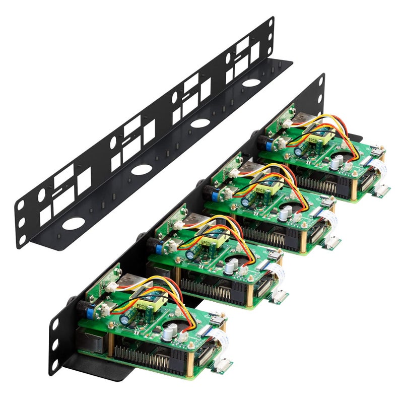 UCTRONICS Ultimate Rack with PoE Functionality for Raspberry Pi 4, 19" 1U Rackmount with PoE HAT, All IO on One Side, OLED Display, Power Switch, and Cooling Fan - Image 3