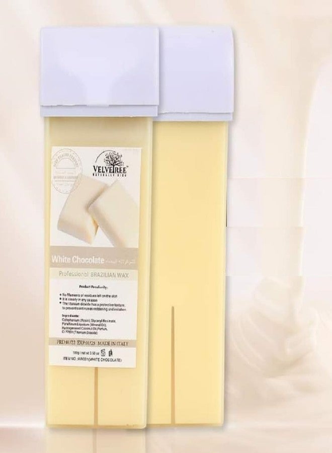VELVETREE White Chocolate Professional Brazilian Cartridge | Roller Wax Refill | Made in china | Gentle Titanium Dioxide Formula for Sensitive Skin | No Residue Strippable Wax (Roll On Wax) - Image 1