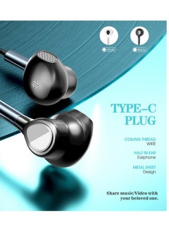 ANSTY Wired Type-C Earphones, In-Ear Design, Metal Sheet volume up/down, Black - pzsku/ZFC08D97D6C7F7BA348FCZ/45/1741252043/3a2ed49a-983a-413b-928e-5e178fd4a731