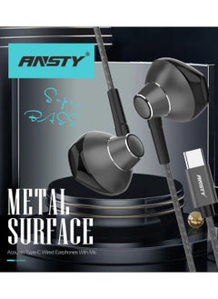 ANSTY Wired Type-C Earphones, In-Ear Design, Metal Sheet volume up/down, Black - pzsku/ZFC08D97D6C7F7BA348FCZ/45/1741252074/5560d422-eeb1-401f-b079-ece706ac8990