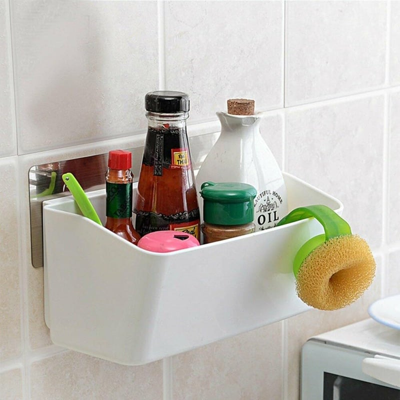 ZONKU INDIA Wall Mounted Storage Rack Holder Cabinets Bath Tub Shower Organizer Basket - Image 2