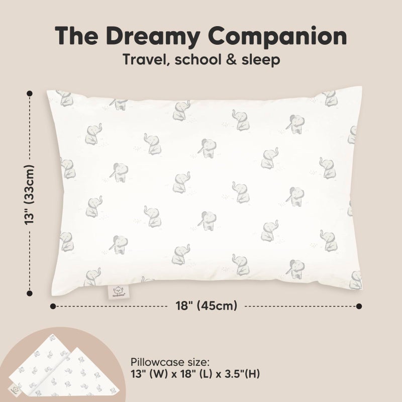 KeaBabies Toddler Pillow with Pillowcase - 13x18 My Little Dreamy Kids Travel Bed Pillows for Sleeping, Organic Cotton Small Pillowcase, Soft & Breathable, Machine Washable, Toddlers 2-5 years old (Elly) - Image 3