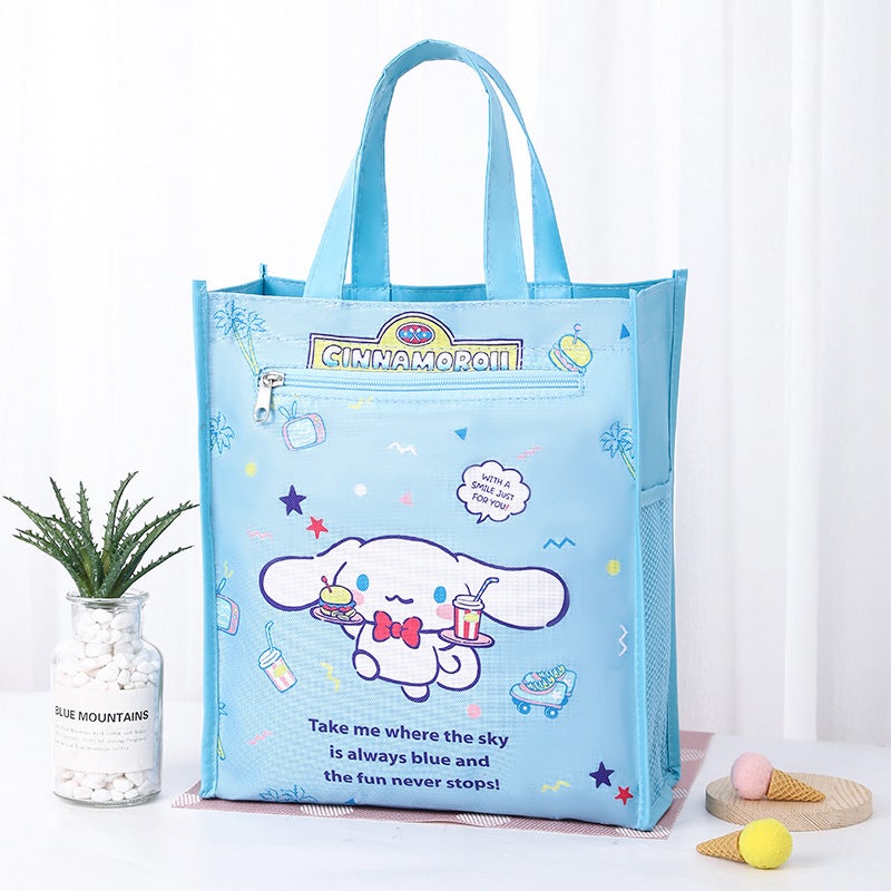1 x 5 pcs Dual Layer A4 Art Case Cute Cartoon Student Carry Bag Waterproof No. 27 big-eared dog d picture (lining on the inner layer) 
