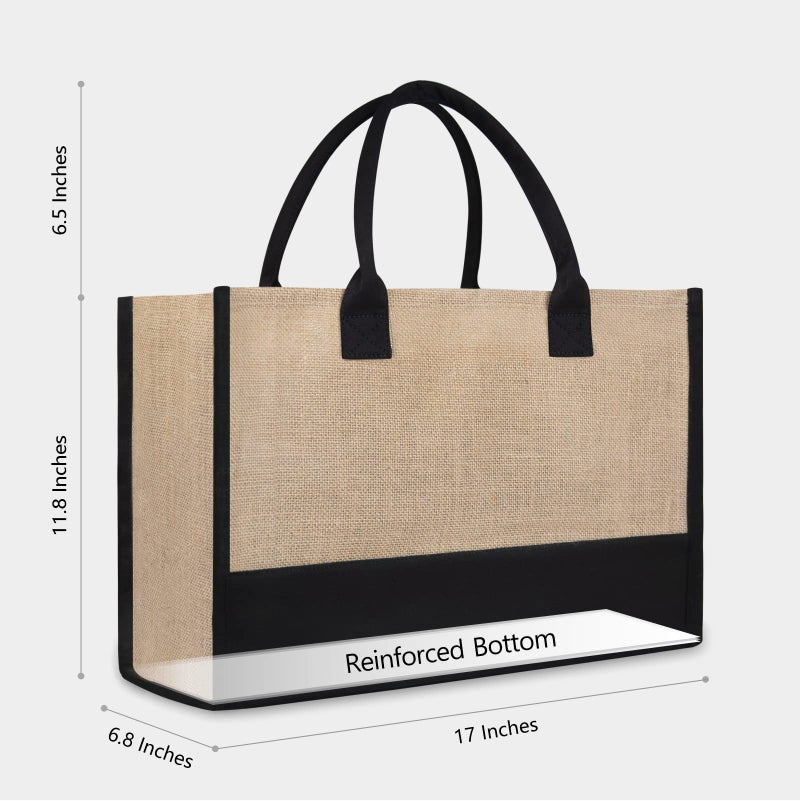 TOPDesign Initial Jute/Canvas Tote Bag, Personalized Present Bag, Suitable for Wedding, Birthday, Beach, Holiday, is a Great Gift for Women, Mom, Teachers, Friends, Bridesmaids(Letter N) - Image 2