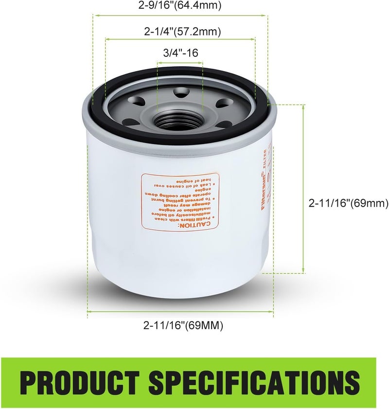 Harbot 120-4276 136-7848 Oil Filter with Fuel Filter for Toro V-Twin Engine Timecutter SS5000 ZS SW SS MX SWX HD Zero Turn Mower 127-9222 Oil Filter - Image 3