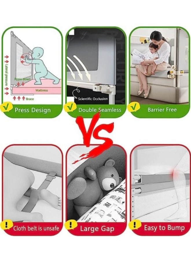 Tall Toddler Bed Guard Rails, Height Adjustable Safety Bed Guardrail for Infants