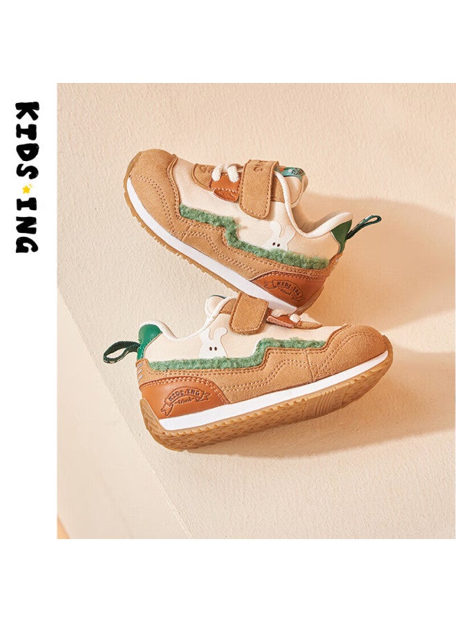 Kids.ing Children's Sports Shoes Spring And Autumn Casual Shoes, Brown, Size 30 Suitable For Foot Length 18.0-18.6cm - Image 1