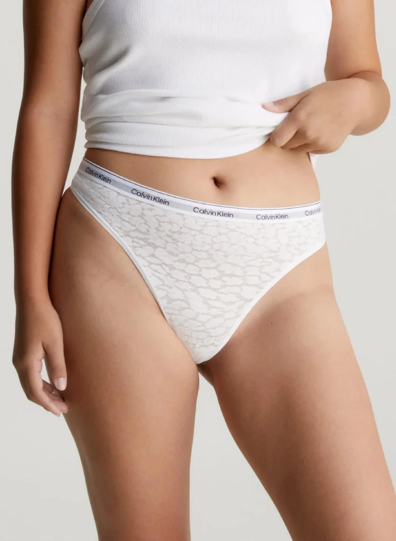Calvin Klein White Lace High Leg Thong for Women | Best Price UAE