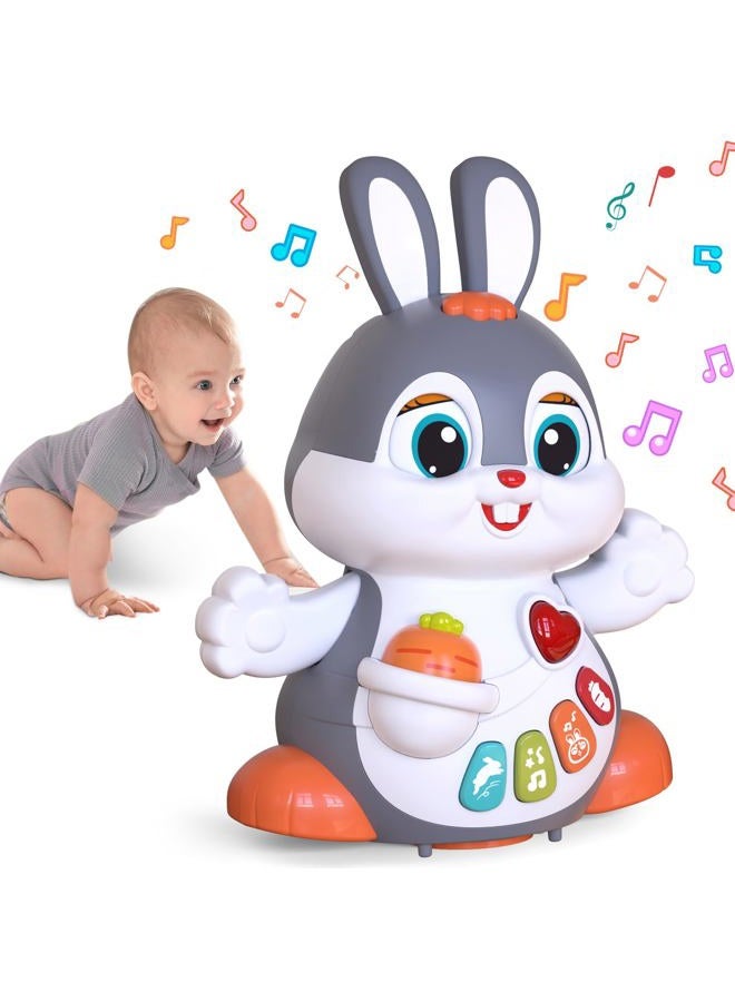 MOONTOY Musicaux HA9991 Baby Boy Girl Toy - Educational Toy Crawling Rabbit with Music and Light - Sensory Learning Game for 2 Year Olds, Early Gifts 6 7 8 9 12 18 24 Months - Image 1