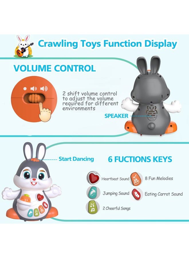 MOONTOY Musicaux HA9991 Baby Boy Girl Toy - Educational Toy Crawling Rabbit with Music and Light - Sensory Learning Game for 2 Year Olds, Early Gifts 6 7 8 9 12 18 24 Months - Image 4