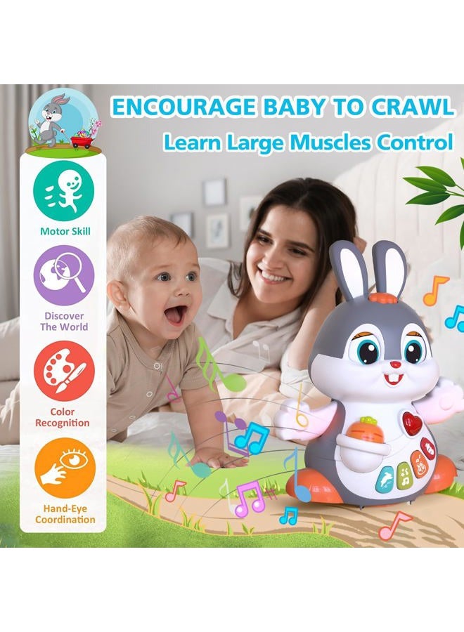 MOONTOY Musicaux HA9991 Baby Boy Girl Toy - Educational Toy Crawling Rabbit with Music and Light - Sensory Learning Game for 2 Year Olds, Early Gifts 6 7 8 9 12 18 24 Months - Image 2