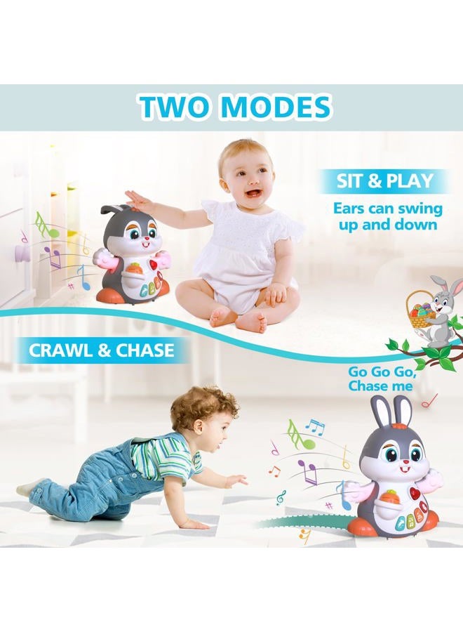 MOONTOY Musicaux HA9991 Baby Boy Girl Toy - Educational Toy Crawling Rabbit with Music and Light - Sensory Learning Game for 2 Year Olds, Early Gifts 6 7 8 9 12 18 24 Months - Image 3