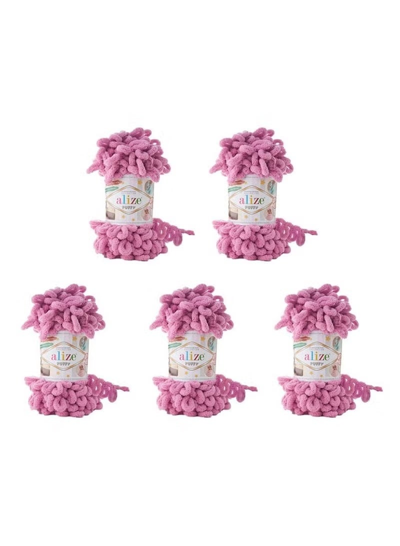 5 Pcs Alize Puffy 98 Micropolyester Hand Knitting Yarn For Blanket