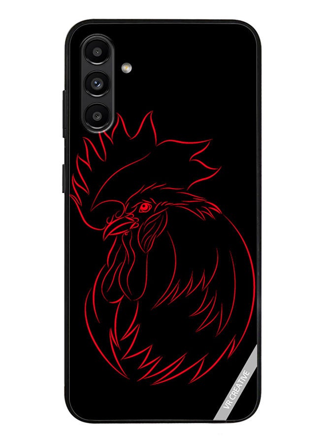 VR CREATIVE Protective Case Cover For Samsung Galaxy A13 5G Cooster Red Sketch On A Black Design Multicolour - Image 1