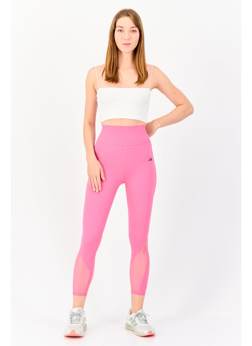 Adidas Women Sportswear Fit Pull On Training Leggings, Pink  - Image 4