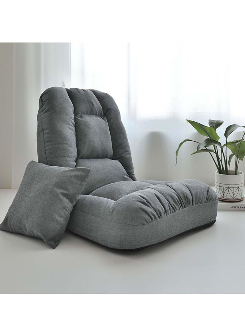 GUDOO - Floor Sofa with Back Support and Armrest, 5 Reclining Poistion Adjustable Floor Chair, Folding Gaming Recliner Chair, Floor Lounge Chair with Cushion for Gaming, Reading, Sleeping - Image 1