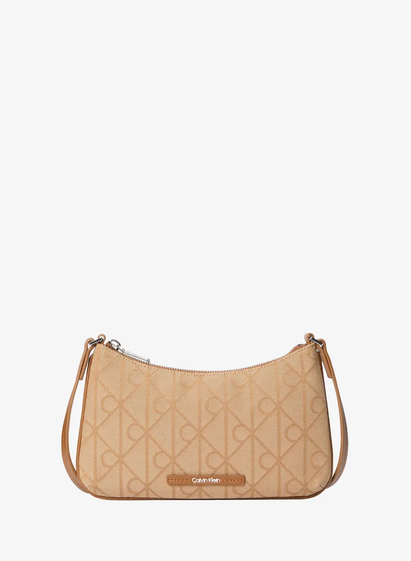 Emblem Jacquard Convertible Crossbody Bag