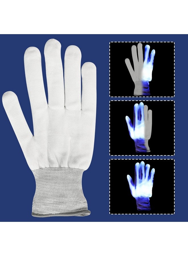 Max Fun Halloween Mask Glowing Gloves for Halloween Costume Cosplay Light Up Scary Masks with 3 Lighting Modes Cosplay Lighted Face Masks for Halloween Parties Masquerade Party(Blue) - Image 4