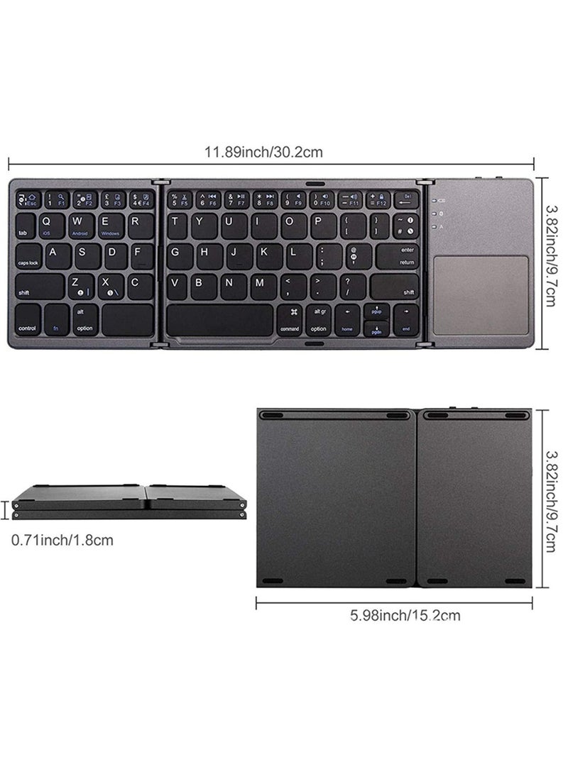 ELTRAZONE B033 three system Universal three folding with touch pad phablet computer wireless Bluetooth portable mini keyboard - Image 2