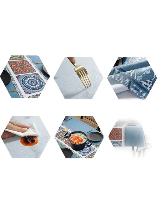 Moon Time Mengting Tablecloth, Waterproof And Oil-Proof, Washable, Dining Table Cover, Rectangular Table Mat, Thickened Table Pad, Placemat - Image 3