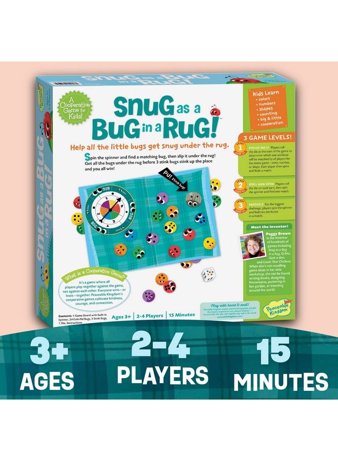 Peaceable Kingdom Snug As A Bug In A Rug Award Winning Cooperative Preschool Skills Builder Game For 2 To 4 Kids Ages 3+ - Image 5