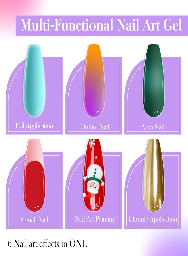 U-Shinein 24 Colors Gradient Nail Gel Palette, Hema＆TPO Free Bright Glitter Gold&Silver Pearlescent Ombre Gel Nail for Pigment Painting Pat Nails Gel, Perfect with Salon Pro DIY Home Nail Art (C) - Image 3