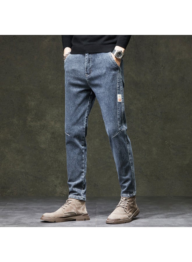 Fapai Retro Fashion] Hot Men's Jeans For Autumn/winter, Simple, Stretch, Comfortable, Versatile, Shaped Straight Leg Pants For Men - Image 4