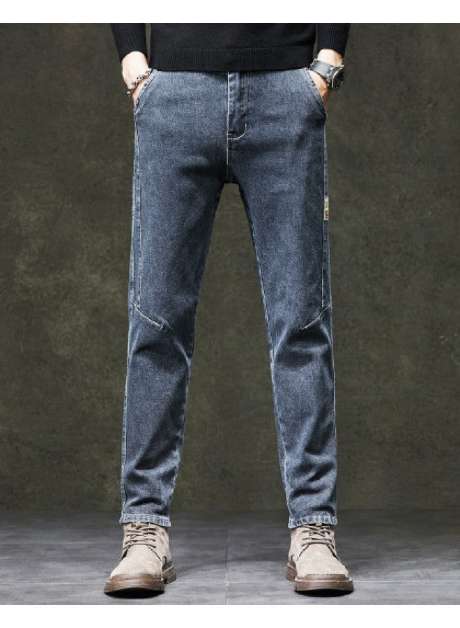 Fapai Retro Fashion] Hot Men's Jeans For Autumn/winter, Simple, Stretch, Comfortable, Versatile, Shaped Straight Leg Pants For Men - Image 1