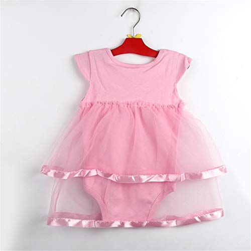 Niyage Baby Girls Clothes Dress Headband Shoes 3 Pcs Set Flowers Party Outfit Romper Dress-Pink 3-6 Months - Image 4