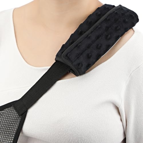 BNRendles Cushioned Arm Sling Padding for Neck Slim Sling Pad Neck Strap Cushion Comfort Shoulder Support Rotator Cuff Surgery Arm Immobilizer Brace Carry Padded Cover Pillow Wrist Hand Injury, Pack of 2 Black - Image 1