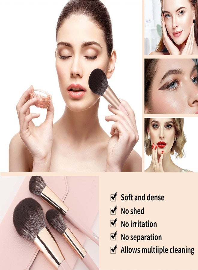 MSQ Make Up Brushes 10Pcs Makeup Brush Set Foundation Brush Blending Brush (Pink) - Image 3