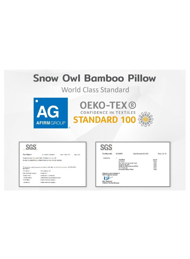 Snow Owl Bamboo Baby Pillow - Spring Fox White - Image 2