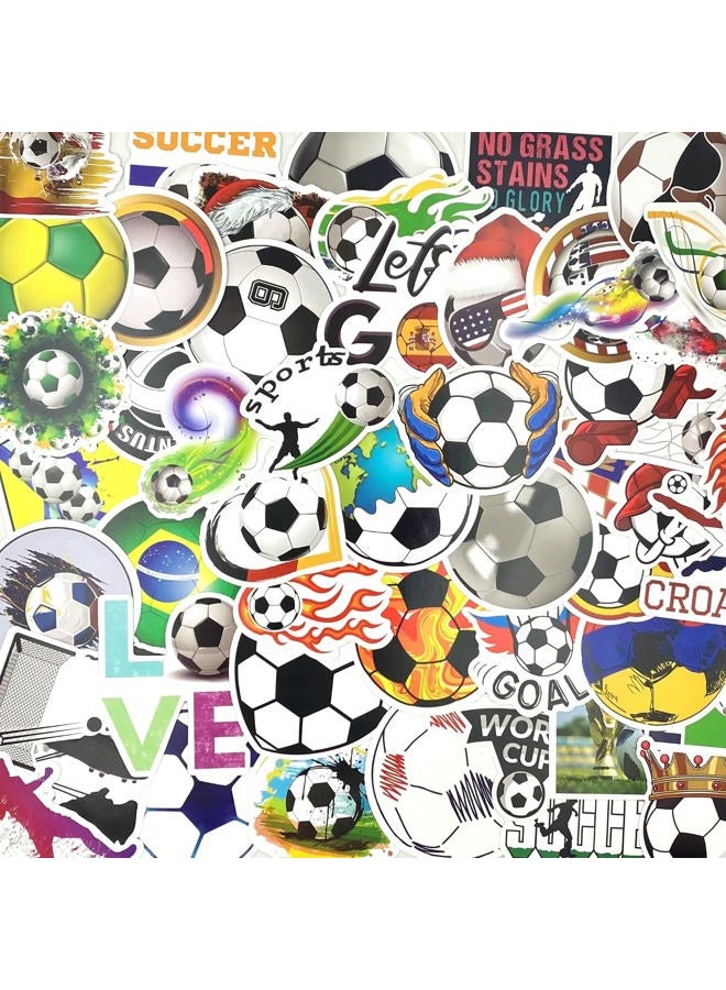 AOWDIAO 100 Pieces Soccer Stickers, Vinyl Soccer Water Bottle Stickers Pack, Soccer Gifts for Soccer Lovers, Soccer Party Favors, Soccer Decorations - Image 2