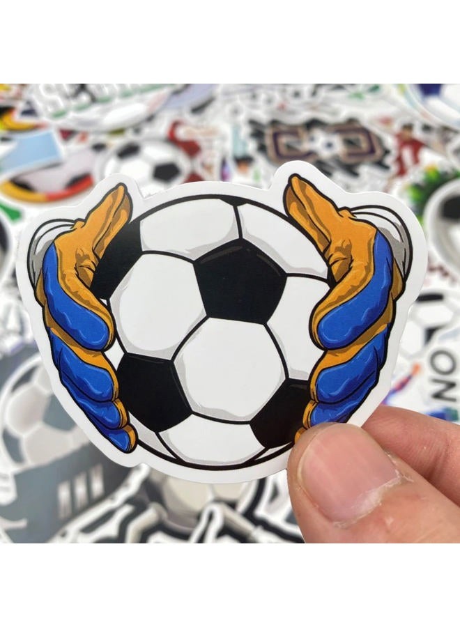 AOWDIAO 100 Pieces Soccer Stickers, Vinyl Soccer Water Bottle Stickers Pack, Soccer Gifts for Soccer Lovers, Soccer Party Favors, Soccer Decorations - Image 4