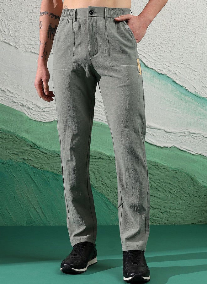 POPCULTR Grey Slim Fit Chinos for Men - Image 1