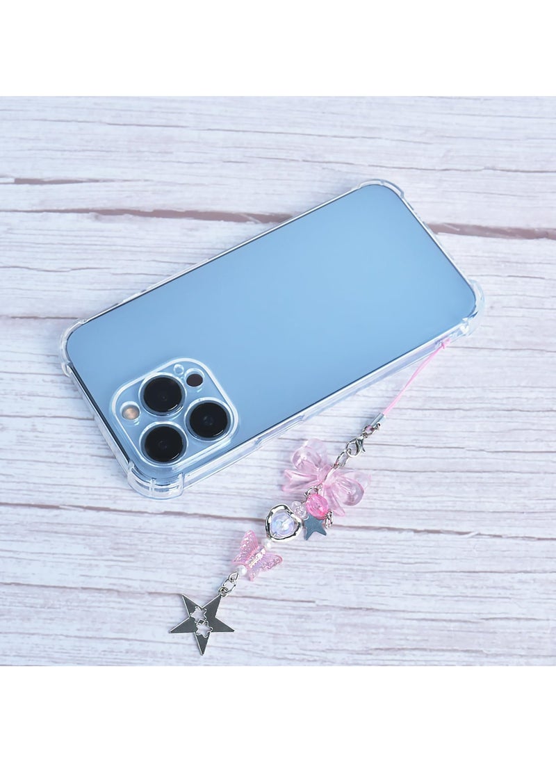 CMGTYYD 4Pcs Cute Phone Charms, Aesthetic Y2K Cell Phone Charms Strap, Pink Strawberry Butterfly Star Phone Charm, Y2K Accessories for Phone, Bag, Keychain, Airpods, Camera, Pendants Decor  - Image 3