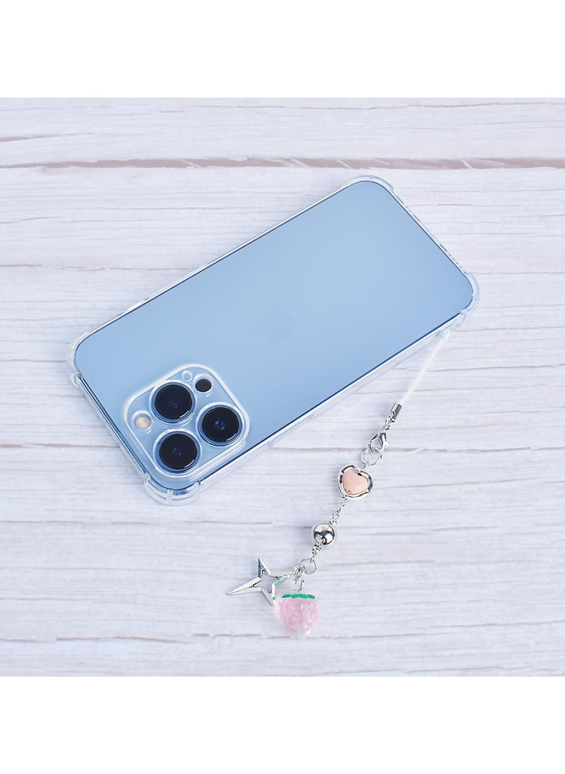 CMGTYYD 4Pcs Cute Phone Charms, Aesthetic Y2K Cell Phone Charms Strap, Pink Strawberry Butterfly Star Phone Charm, Y2K Accessories for Phone, Bag, Keychain, Airpods, Camera, Pendants Decor  - Image 4